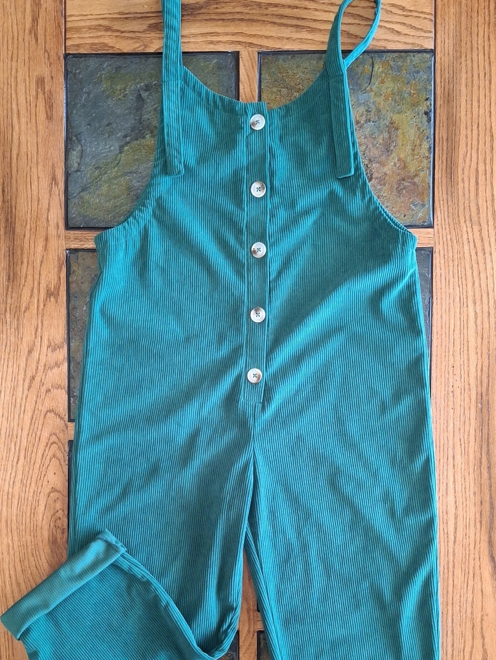 Little Lies Green Corduroy Button-Front Cover Alls